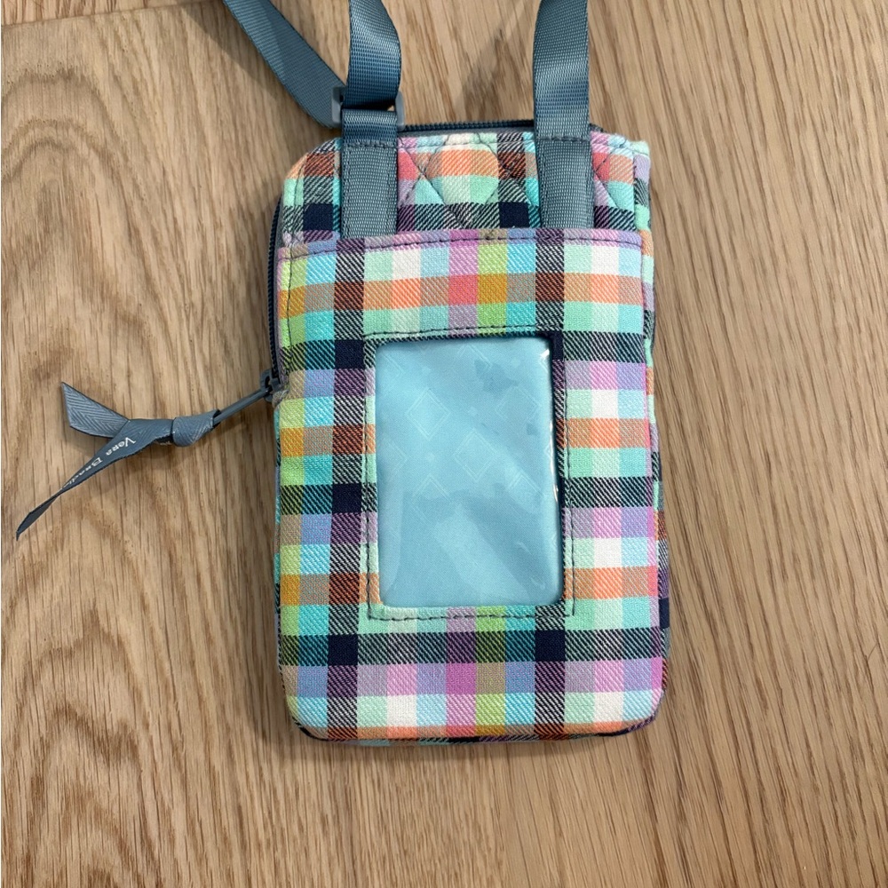 Vera Bradley Plaid Crossbody Phone Bag in Teal, Pink, Orange, Yellow